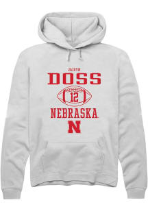 jaidyn Doss Rally Mens White Nebraska Cornhuskers NIL Sport Icon Hooded Sweatshirt