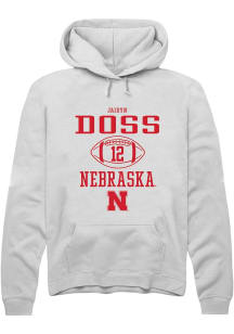 jaidyn Doss  Rally Nebraska Cornhuskers Mens White NIL Sport Icon Long Sleeve Hoodie