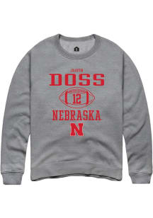 jaidyn Doss Rally Mens Graphite Nebraska Cornhuskers NIL Sport Icon Crew Sweatshirt