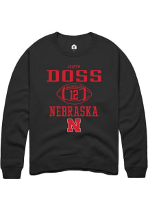 jaidyn Doss  Rally Nebraska Cornhuskers Mens Black NIL Sport Icon Long Sleeve Crew Sweatshirt