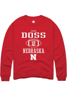 jaidyn Doss Rally Mens Red Nebraska Cornhuskers NIL Sport Icon Crew Sweatshirt