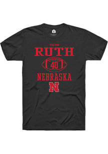 Trevor Ruth  Nebraska Cornhuskers Black Rally NIL Sport Icon Short Sleeve T Shirt