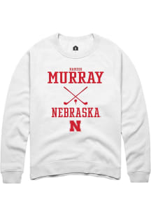 Hamish Murray Rally Mens White Nebraska Cornhuskers NIL Sport Icon Crew Sweatshirt