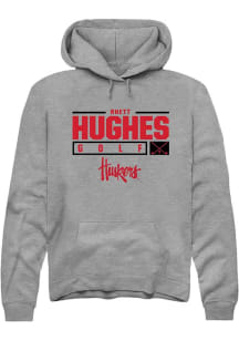 Rhett Hughes Rally Mens Graphite Nebraska Cornhuskers NIL Stacked Box Hooded Sweatshirt