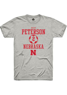 Haley Peterson Ash Nebraska Cornhuskers NIL Sport Icon Short Sleeve T Shirt