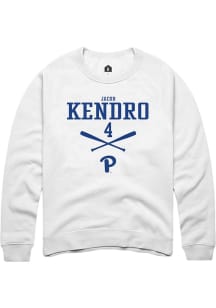 Jacob Kendro Rally Mens White Pitt Panthers NIL Sport Icon Crew Sweatshirt