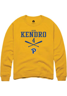 Jacob Kendro Rally Mens Gold Pitt Panthers NIL Sport Icon Crew Sweatshirt