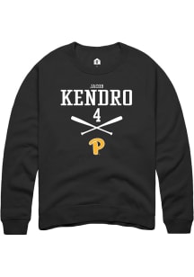 Jacob Kendro Rally Mens Black Pitt Panthers NIL Sport Icon Crew Sweatshirt