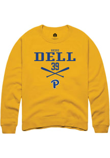 Richie Dell  Rally Pitt Panthers Mens Gold NIL Sport Icon Long Sleeve Crew Sweatshirt