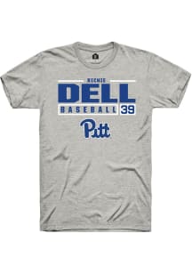 Richie Dell  Pitt Panthers Ash Rally NIL Stacked Box Short Sleeve T Shirt