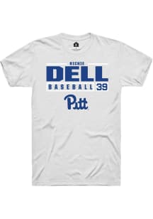 Richie Dell  Pitt Panthers White Rally NIL Stacked Box Short Sleeve T Shirt