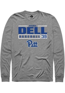 Richie Dell  Pitt Panthers Grey Rally NIL Stacked Box Long Sleeve T Shirt