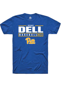 Richie Dell  Pitt Panthers Blue Rally NIL Stacked Box Short Sleeve T Shirt