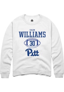 Caleb Williams  Rally Pitt Panthers Mens White NIL Sport Icon Long Sleeve Crew Sweatshirt