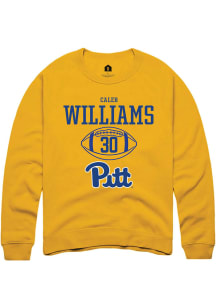 Caleb Williams  Rally Pitt Panthers Mens Gold NIL Sport Icon Long Sleeve Crew Sweatshirt
