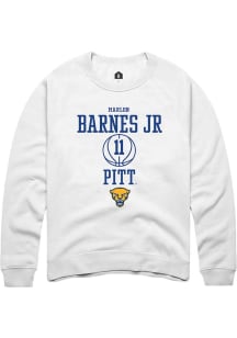 Marlon Barnes Jr Rally Mens White Pitt Panthers NIL Sport Icon Crew Sweatshirt