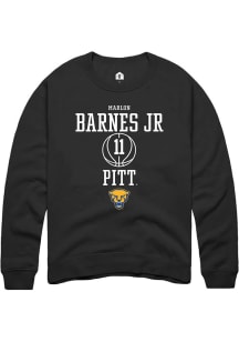 Marlon Barnes Jr Rally Mens Black Pitt Panthers NIL Sport Icon Crew Sweatshirt