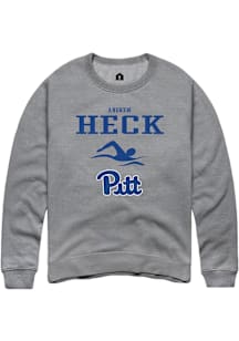 Andrew Heck  Rally Pitt Panthers Mens Graphite NIL Sport Icon Long Sleeve Crew Sweatshirt