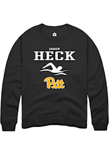 Andrew Heck  Rally Pitt Panthers Mens Black NIL Sport Icon Long Sleeve Crew Sweatshirt