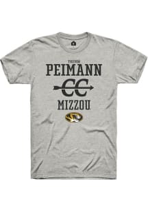 Trevor Peimann  Missouri Tigers Ash Rally NIL Sport Icon Short Sleeve T Shirt