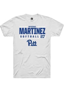 Desirae Martinez White Pitt Panthers NIL Stacked Box Short Sleeve T Shirt