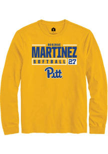 Desirae Martinez Rally Mens Gold Pitt Panthers NIL Stacked Box Tee