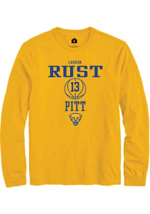 Lauren Rust Rally Mens Gold Pitt Panthers NIL Sport Icon Tee