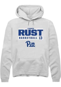 Lauren Rust Rally Mens White Pitt Panthers NIL Stacked Box Hooded Sweatshirt