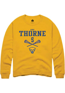 Abby Thorne Rally Mens Gold Pitt Panthers NIL Sport Icon Crew Sweatshirt