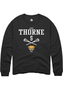 Abby Thorne Rally Mens Black Pitt Panthers NIL Sport Icon Crew Sweatshirt