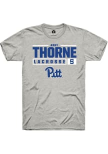 Abby Thorne  Pitt Panthers Ash Rally NIL Stacked Box Short Sleeve T Shirt