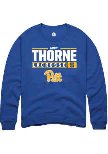 Abby Thorne Rally Mens Blue Pitt Panthers NIL Stacked Box Crew Sweatshirt