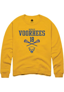 Natalie Voorhees Rally Mens Gold Pitt Panthers NIL Sport Icon Crew Sweatshirt