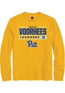Natalie Voorhees  Pitt Panthers Gold Rally NIL Stacked Box Long Sleeve T Shirt