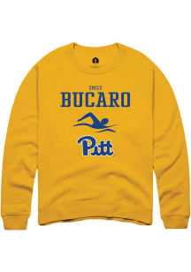 Emily Bucaro Rally Mens Gold Pitt Panthers NIL Sport Icon Crew Sweatshirt