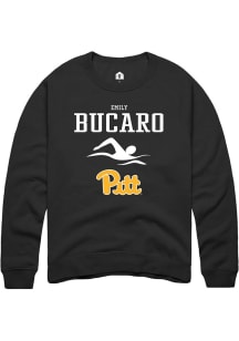 Emily Bucaro Rally Mens Black Pitt Panthers NIL Sport Icon Crew Sweatshirt