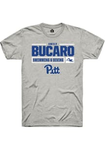 Emily Bucaro Ash Pitt Panthers NIL Stacked Box Short Sleeve T Shirt