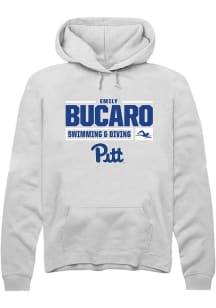 Emily Bucaro Rally Mens White Pitt Panthers NIL Stacked Box Hooded Sweatshirt