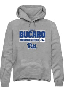 Emily Bucaro Rally Mens Graphite Pitt Panthers NIL Stacked Box Hooded Sweatshirt