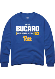 Emily Bucaro Rally Mens Blue Pitt Panthers NIL Stacked Box Crew Sweatshirt