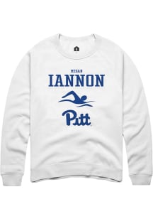 Megan Iannon Rally Mens White Pitt Panthers NIL Sport Icon Crew Sweatshirt