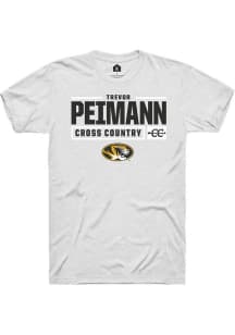 Trevor Peimann  Missouri Tigers White Rally NIL Stacked Box Short Sleeve T Shirt