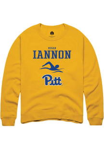 Megan Iannon Rally Mens Gold Pitt Panthers NIL Sport Icon Crew Sweatshirt