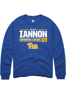 Megan Iannon Rally Mens Blue Pitt Panthers NIL Stacked Box Crew Sweatshirt