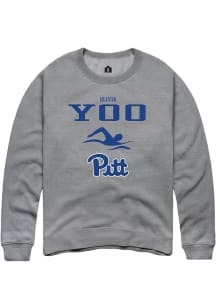 Olivia Yoo Rally Mens Graphite Pitt Panthers NIL Sport Icon Crew Sweatshirt