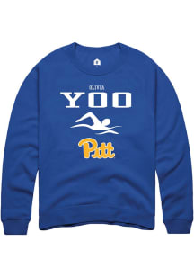 Olivia Yoo Rally Mens Blue Pitt Panthers NIL Sport Icon Crew Sweatshirt