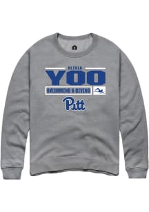 Olivia Yoo Rally Mens Graphite Pitt Panthers NIL Stacked Box Crew Sweatshirt