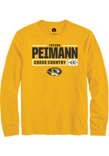 Trevor Peimann  Missouri Tigers Gold Rally NIL Stacked Box Long Sleeve T Shirt