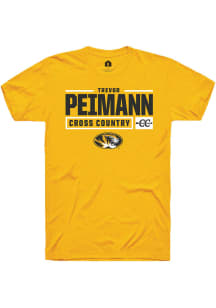 Trevor Peimann  Missouri Tigers Gold Rally NIL Stacked Box Short Sleeve T Shirt