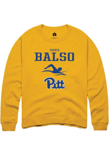 Parker Del Balso  Rally Pitt Panthers Mens Gold NIL Sport Icon Long Sleeve Crew Sweatshirt